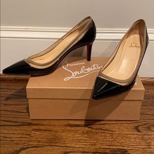 Louboutin Paulina 70 Patent black heels
